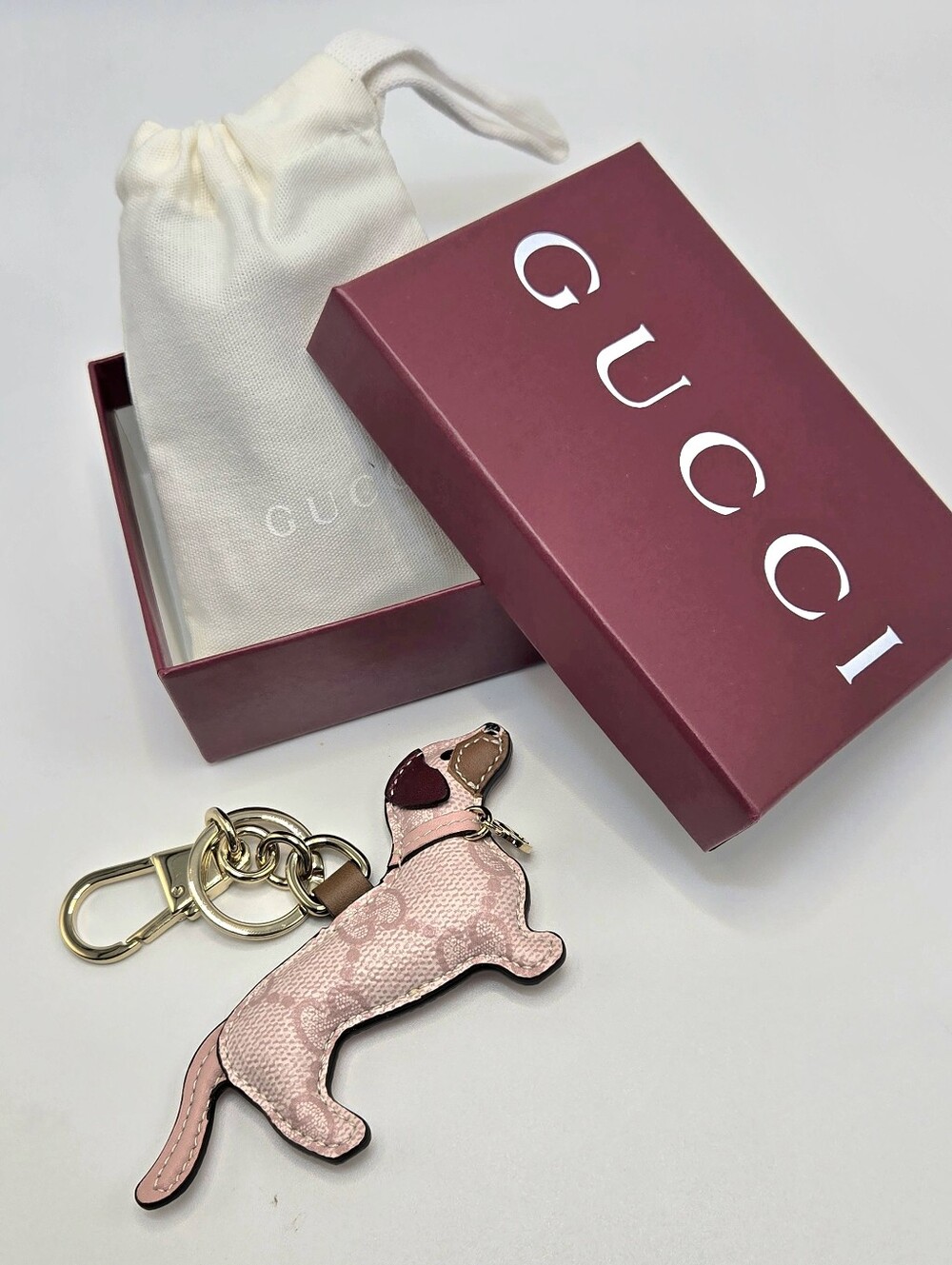 #177 - GUCCI GG Supreme Canvas Dog Shape Charm 821812 - NWT
